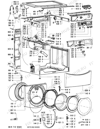 Схема №1 AWM 8000-OA с изображением Проводка для стиралки Whirlpool 481232178153