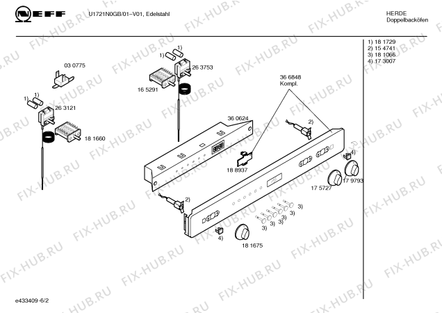 Схема №2 U1721W0GB с изображением Инструкция по эксплуатации для электропечи Bosch 00527629
