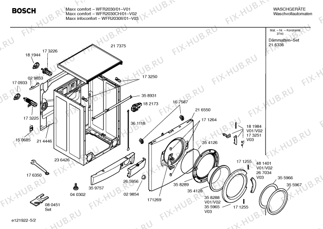 Схема №2 WFR2030II Maxx infoconfort WFR 2030 с изображением Инструкция по установке и эксплуатации для стиральной машины Bosch 00581374