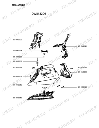 Схема №1 DW8122D1 с изображением Ручка для электроутюга Rowenta RS-DW0363