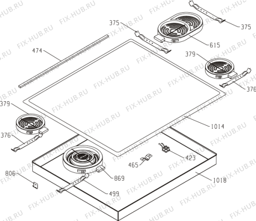 Схема №1 GK214101 (290304, SKP611S) с изображением Поверхность для плиты (духовки) Gorenje 250119