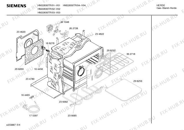 Схема №1 HM22830TR Siemens с изображением Крышка для духового шкафа Siemens 00236736