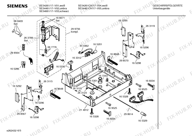 Взрыв-схема посудомоечной машины Siemens SE54461CH - Схема узла 05