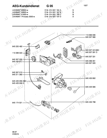 Взрыв-схема стиральной машины Aeg LAVPRIN 2000 - Схема узла Electrical equipment
