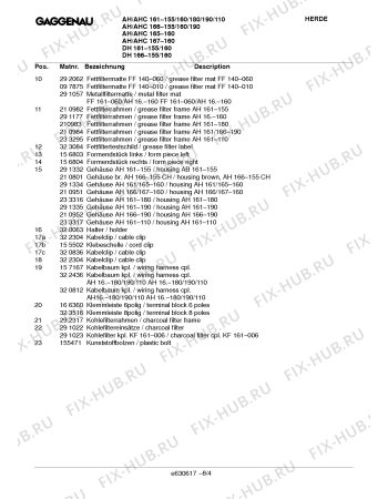 Взрыв-схема вытяжки Gaggenau AH166154CH - Схема узла 04