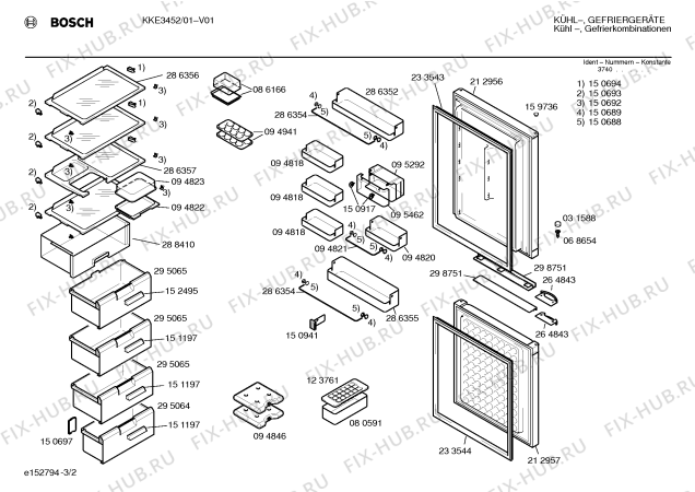 Схема №1 KKE3452 с изображением Дверь для холодильника Bosch 00212956