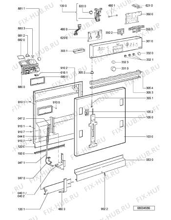 Взрыв-схема посудомоечной машины Whirlpool ADG 986 WH - Схема узла