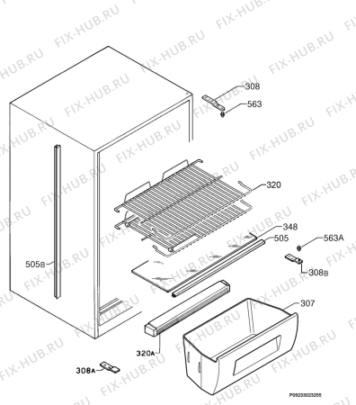 Взрыв-схема холодильника Electrolux ERW16001W - Схема узла Housing 001