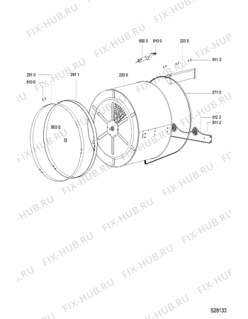 Схема №2 TRK 4060 с изображением Винтик Whirlpool 481250218537