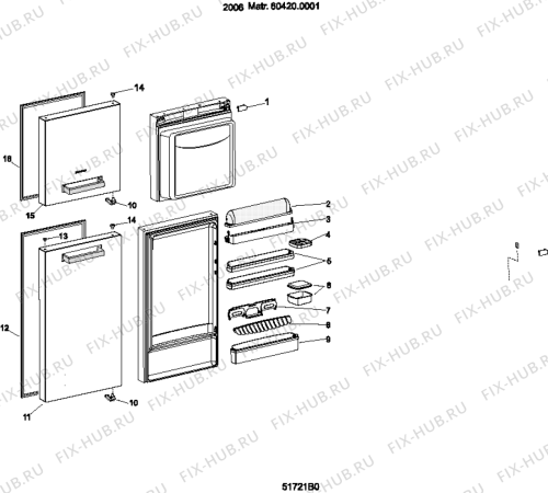 Взрыв-схема холодильника Hotpoint-Ariston BDZM330IXHA (F048644) - Схема узла