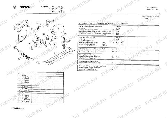 Взрыв-схема холодильника Bosch 0701154775 KS148TL - Схема узла 02