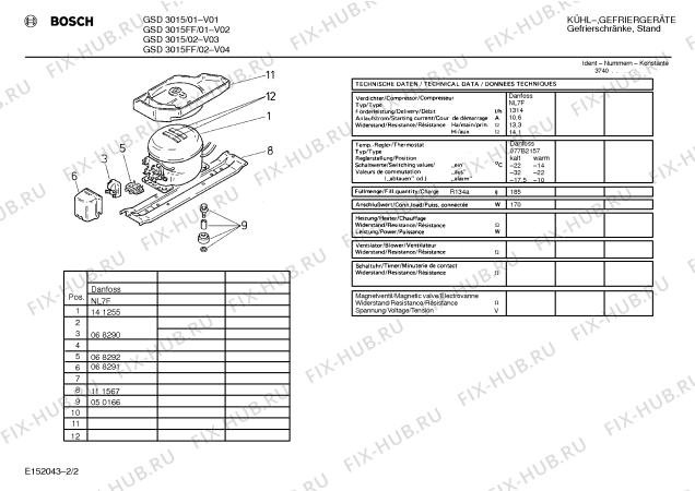 Взрыв-схема холодильника Bosch GSD3015 - Схема узла 02