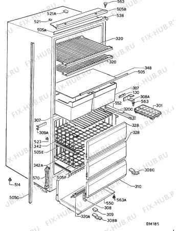 Взрыв-схема холодильника Pelgrim GK3304/2/P00 - Схема узла Housing 001