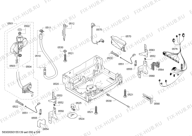 Взрыв-схема посудомоечной машины Siemens SN65M005EU - Схема узла 05