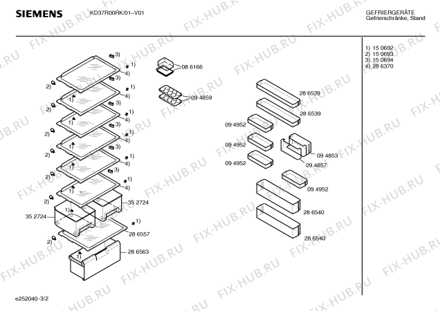 Схема №1 KD37R00RK с изображением Клапан для холодильной камеры Siemens 00162788