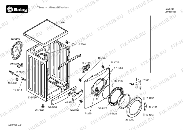 Схема №2 3TS862BE TS862 с изображением Инструкция по эксплуатации для стиралки Bosch 00582666