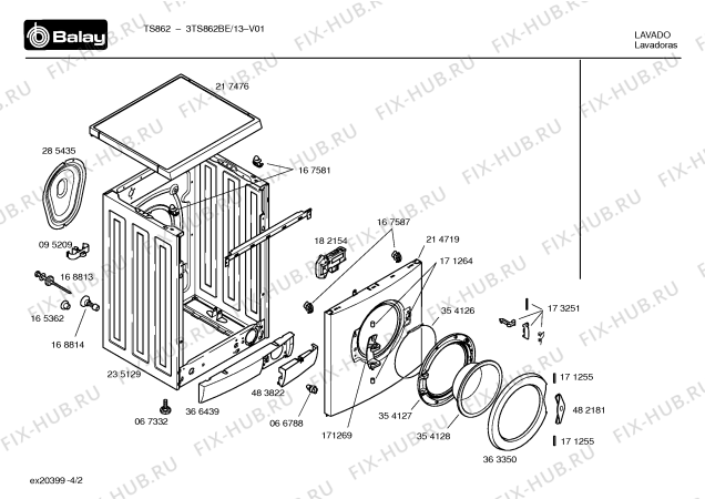 Схема №2 3TS862BE TS862 с изображением Панель управления для стиралки Bosch 00363363