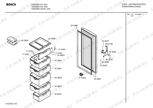 Взрыв-схема холодильника Bosch GSS2801CH - Схема узла 02
