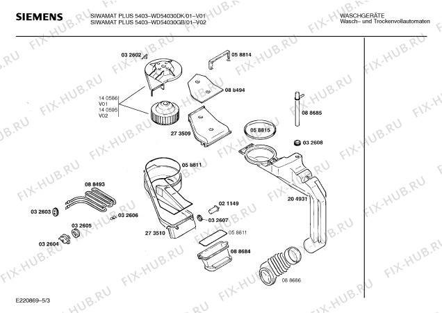 Схема №3 WD54030GB SIWAMAT PLUS 5403 с изображением Панель для стиралки Siemens 00287263