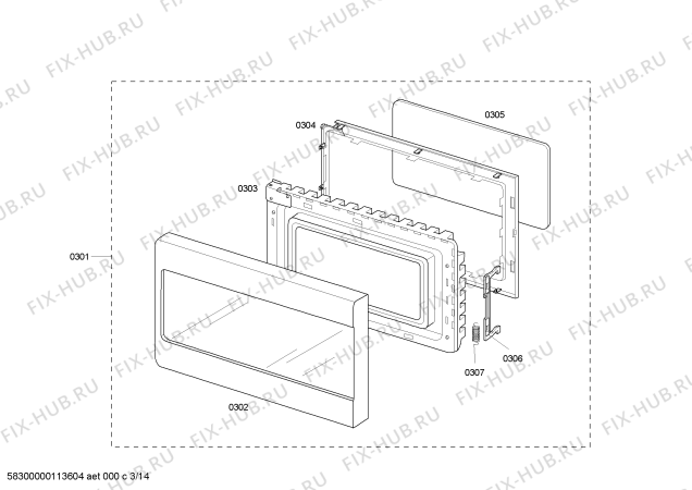 Схема №3 SEMW302BP с изображением Панель для духового шкафа Bosch 00477004