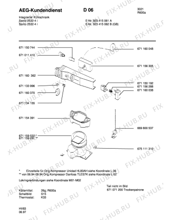 Взрыв-схема холодильника Aeg S2532-4 I GB - Схема узла Refrigerator electrical equipment