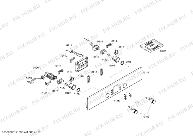 Схема №2 HBN430550B с изображением Панель управления для духового шкафа Bosch 00435845