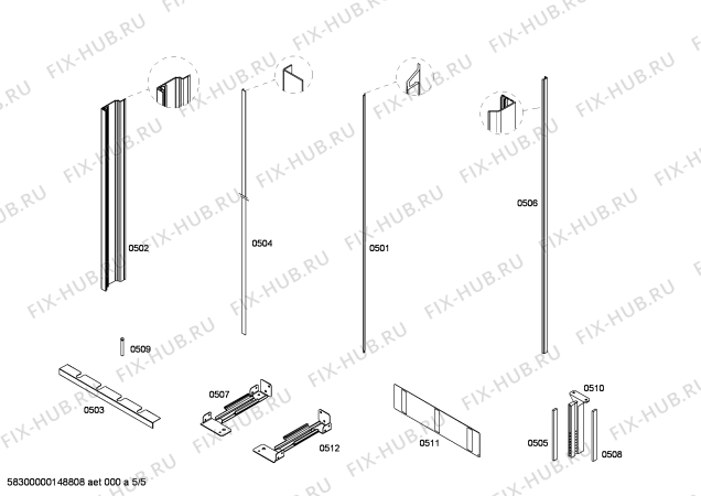 Схема №3 FIN36MIIL5 с изображением Панель для холодильной камеры Bosch 00702990