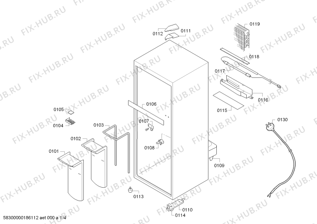 Схема №1 KD28NVS00J с изображением Опорная ножка для холодильной камеры Bosch 00634642