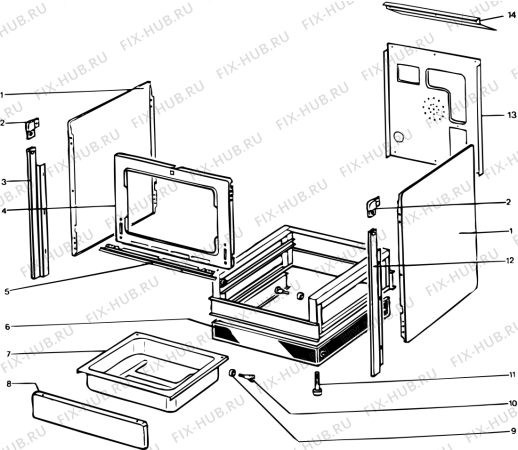Взрыв-схема плиты (духовки) SCHOLTES C785GEAARTIC (F010508) - Схема узла