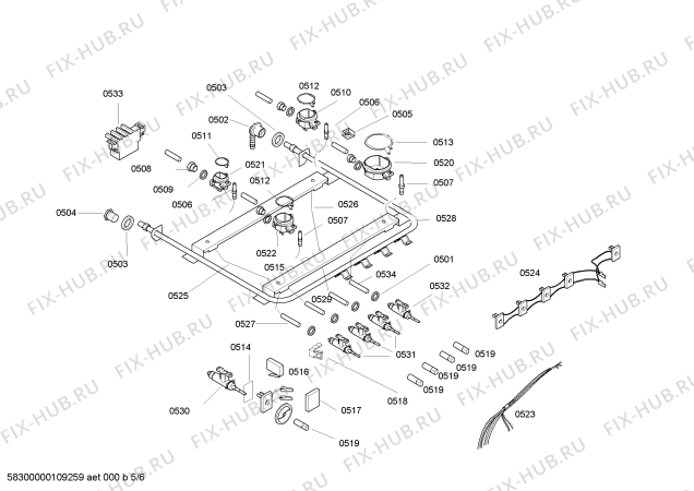 Схема №3 HSC66I41NO P3 56 Piso Inox с изображением Панель для духового шкафа Bosch 00439373