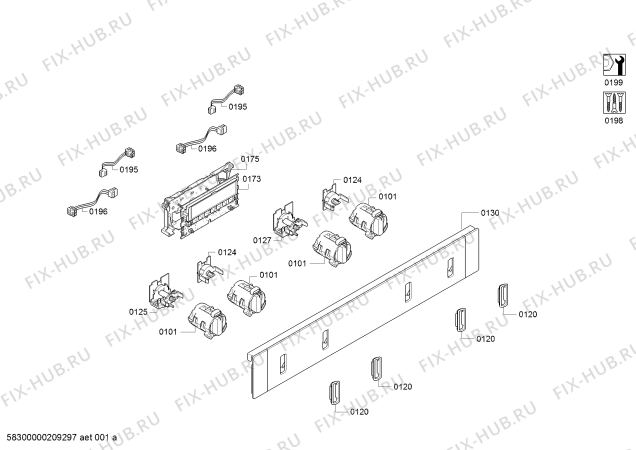 Схема №2 MB578G5S0B с изображением Панель воздуховода для плиты (духовки) Bosch 00777247
