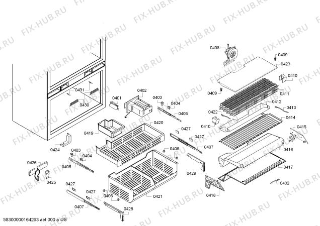 Схема №1 RY491701 с изображением Монтажный набор для холодильника Bosch 00740475