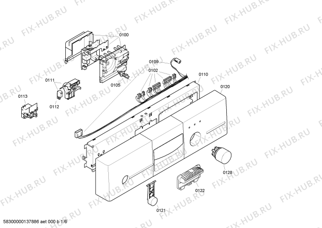 Схема №4 SRUCYE01SK с изображением Передняя панель для электропосудомоечной машины Bosch 00673617