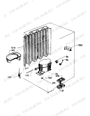 Взрыв-схема холодильника Zanussi Z16/12C - Схема узла Refrigerator cooling system