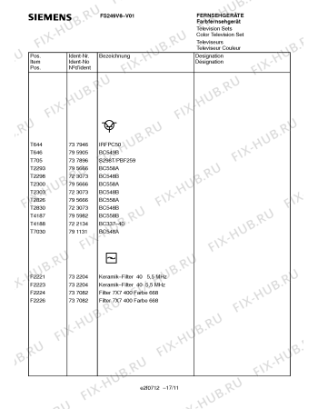 Схема №3 FS249V6 с изображением Инструкция по эксплуатации для телевизора Siemens 00531256