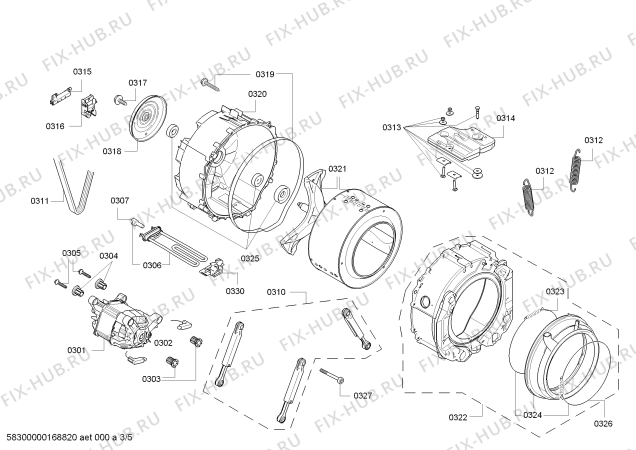 Схема №2 WIS24140EU Logixx 7 Sensitive с изображением Вкладыш для стиралки Bosch 00659966
