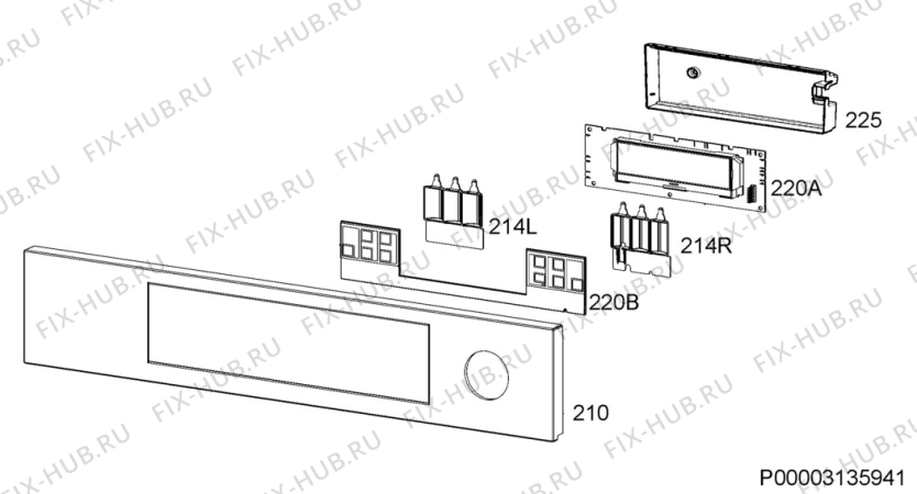 Взрыв-схема плиты (духовки) Ikea KULINARISK 00421086 - Схема узла Command panel 037