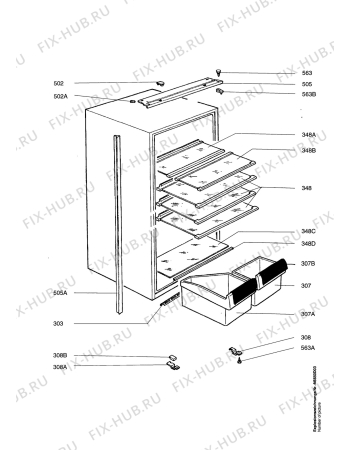 Взрыв-схема холодильника Elektra Bregenz KIC1650 - Схема узла Housing 001