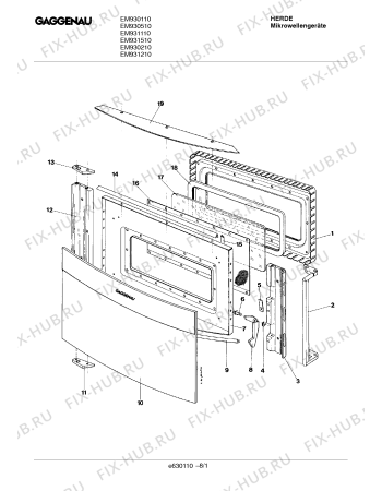 Схема №2 EM931210 с изображением Панель для составляющей Bosch 00291579