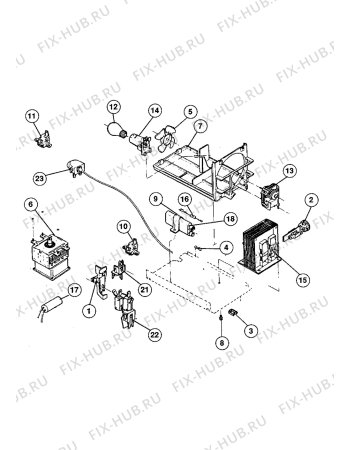 Взрыв-схема микроволновой печи Zanussi ZM734TBR - Схема узла Microwave equipment