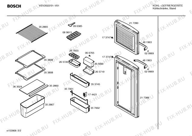 Взрыв-схема холодильника Bosch KSV2022 - Схема узла 02