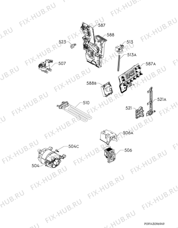 Взрыв-схема стиральной машины Electrolux EW6F4805BR - Схема узла Electrical equipment 268