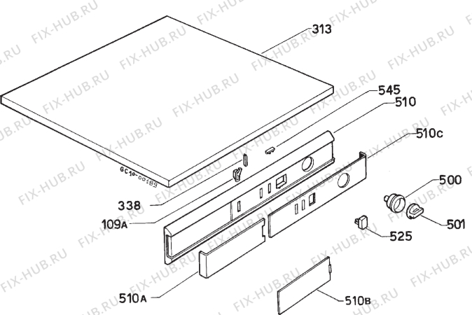 Взрыв-схема стиральной машины Zanussi SL551 - Схема узла Command panel 037