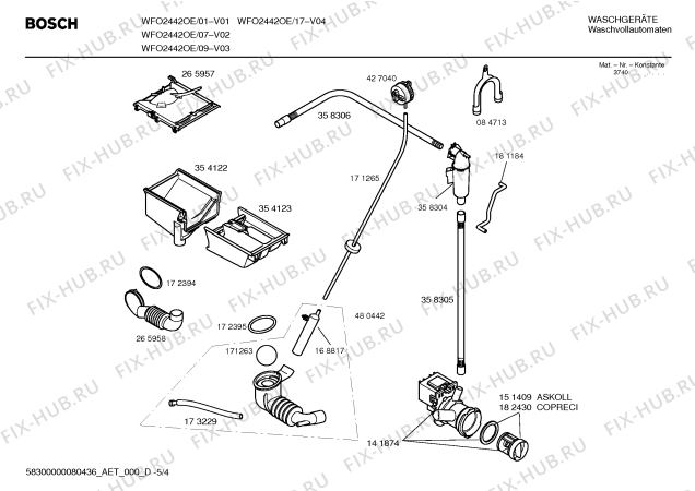 Схема №2 WFO2442OE Maxx WFO 2442 OE с изображением Таблица программ для стиралки Bosch 00591371
