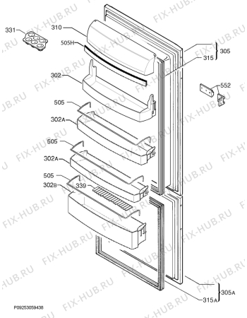 Взрыв-схема холодильника Ikea HAFTIGT 20282367 - Схема узла Door 003