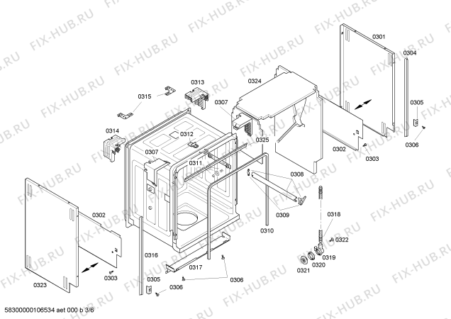 Схема №2 SHX36L05UC Bosch с изображением Кабель для посудомоечной машины Bosch 00494405