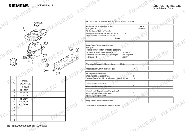 Схема №1 KS36U640 с изображением Дверь для холодильника Siemens 00242749