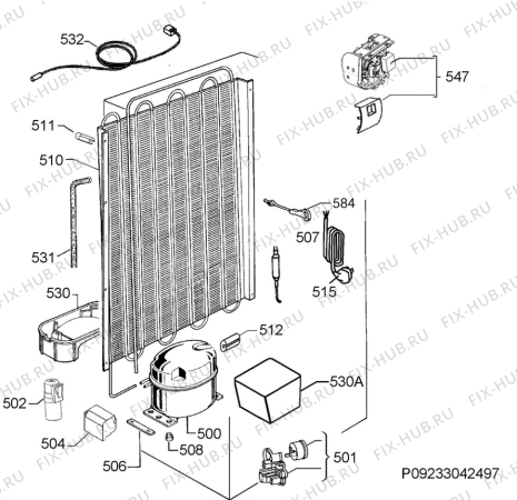 Взрыв-схема холодильника Electrolux ERF4114AFX - Схема узла Cooling system 017