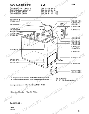 Взрыв-схема холодильника Aeg ARC3982 GTL - Схема узла Housing 001