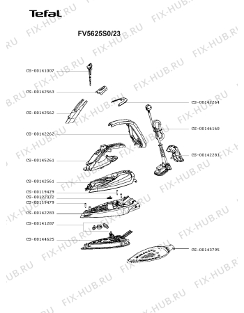 Схема №1 FV5605Z0/23 с изображением Подошва для электроутюга Tefal CS-00144625